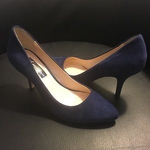 International Concepts INC Blue Suede Heels Sz 7